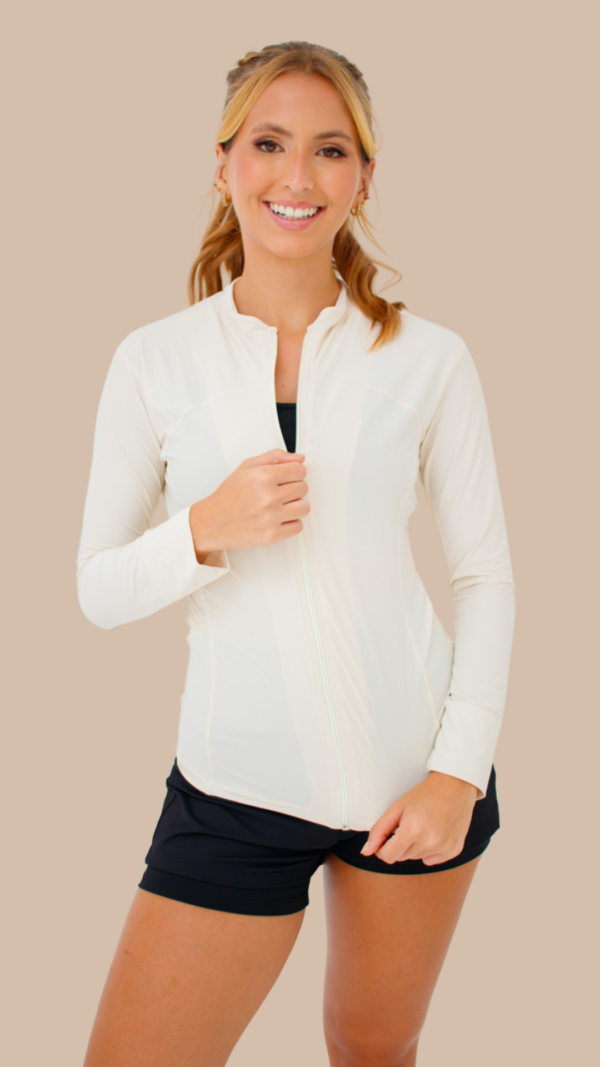 Jaqueta Bomber Off-White - Casaco feminino esportivo para academia