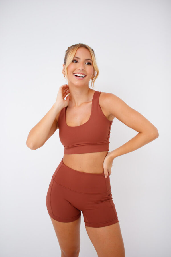 Top Fitness Nadador Marrom - Top Feminino para academia e treino com Bojo Removível - Image 5