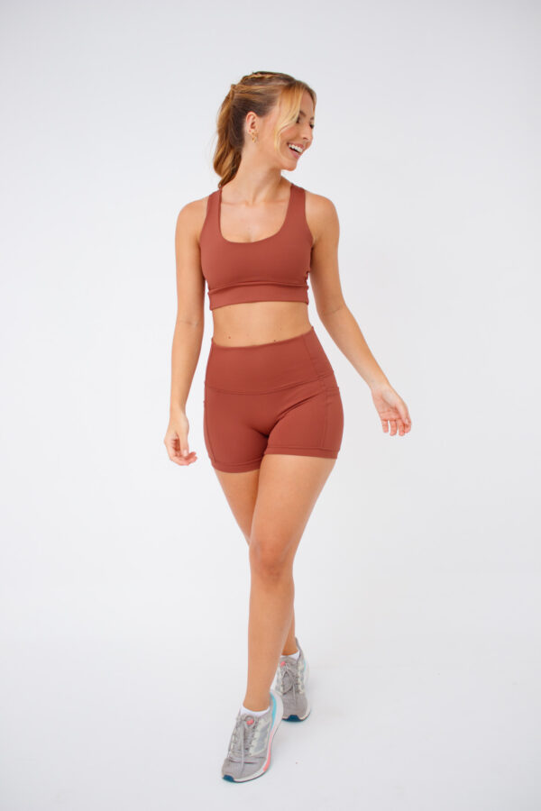 Top Fitness Nadador Marrom - Top Feminino para academia e treino com Bojo Removível - Image 4