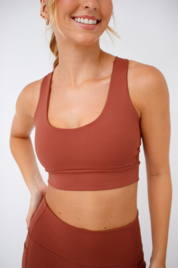 Top Fitness Nadador Marrom - Top Feminino para academia e treino com Bojo Removível - Image 3