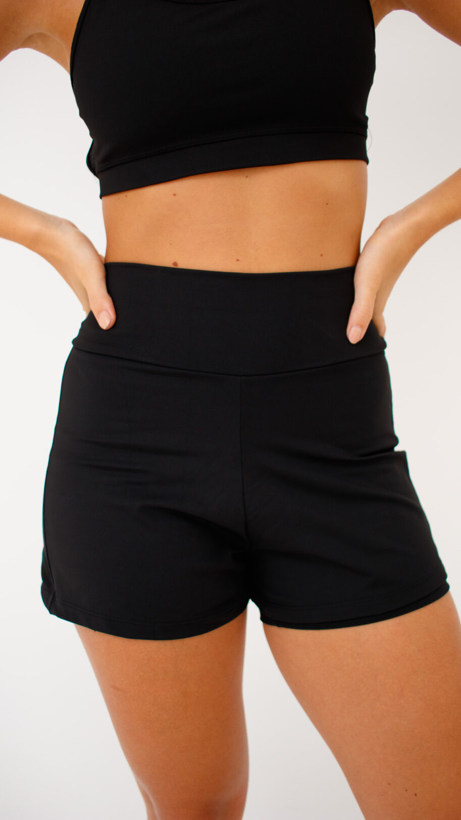 Short Fitness Duplo Preto - Short Feminino Cintura Alta