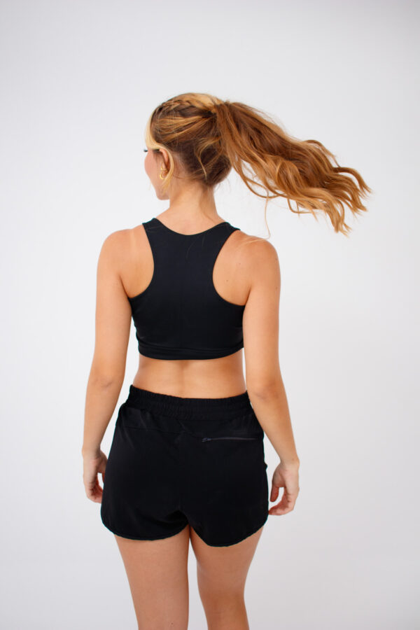Short Fitness Speed Preto - Short Feminino de corrida com bolso e suporte interno - Imagem 2