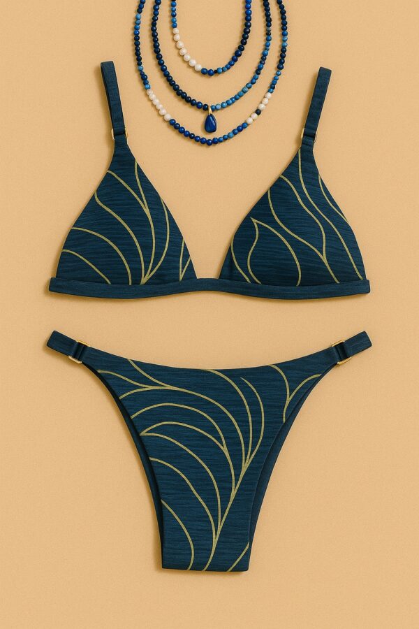 Azul Brasil Moda Praia, Top, Calcinha, Biquini Jeri Waves