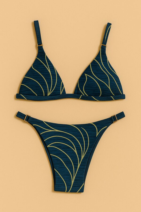 Azul Brasil Moda Praia, Top, Calcinha, Biquini Jeri Waves