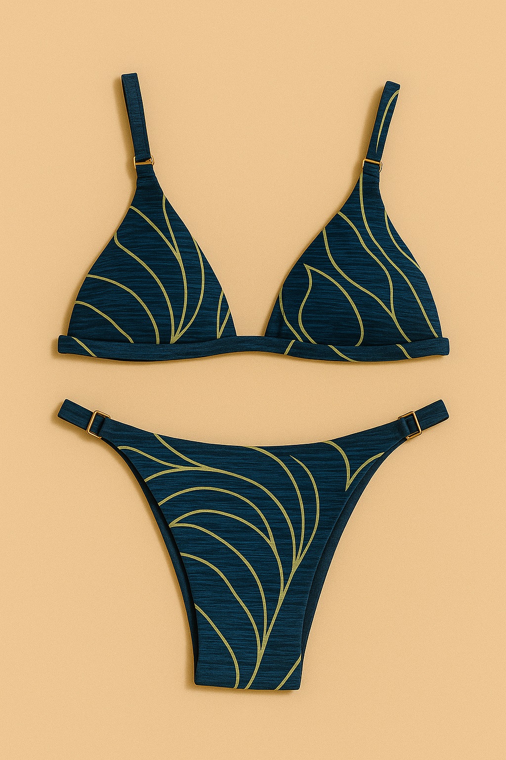Azul Brasil Moda Praia, Top, Calcinha, Biquini Jeri Waves