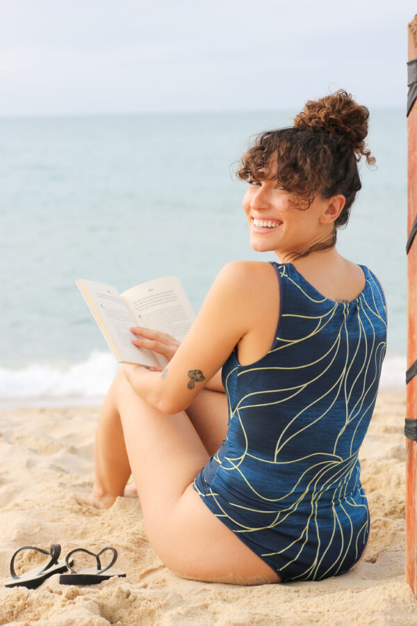 Azul Brasil Moda Praia, Top, Calcinha, Biquini, Maiô 4 em 1 Waves